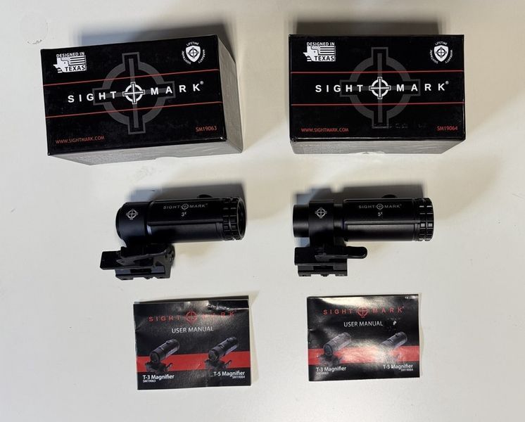 Магніфер  Sightmark T-3 Magnifier 3x швидкоз'ємний, сумісний з EOTech та Aimpoint 011124-13- фото