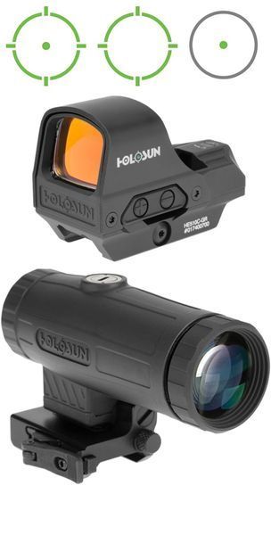 Комплект коліматор + магніфер Holosun HS510C Green Dot & HM3X Combo 94 фото