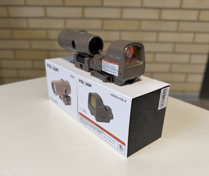 Комплект коліматор + магніфер Holosun HS510C & HM3X Combo FDE 95 фото