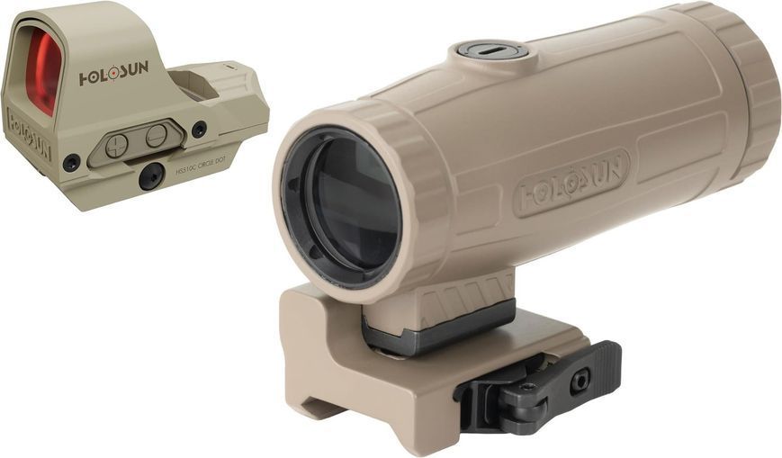 Комплект коліматор + магніфер Holosun HS510C & HM3X Combo FDE 95 фото