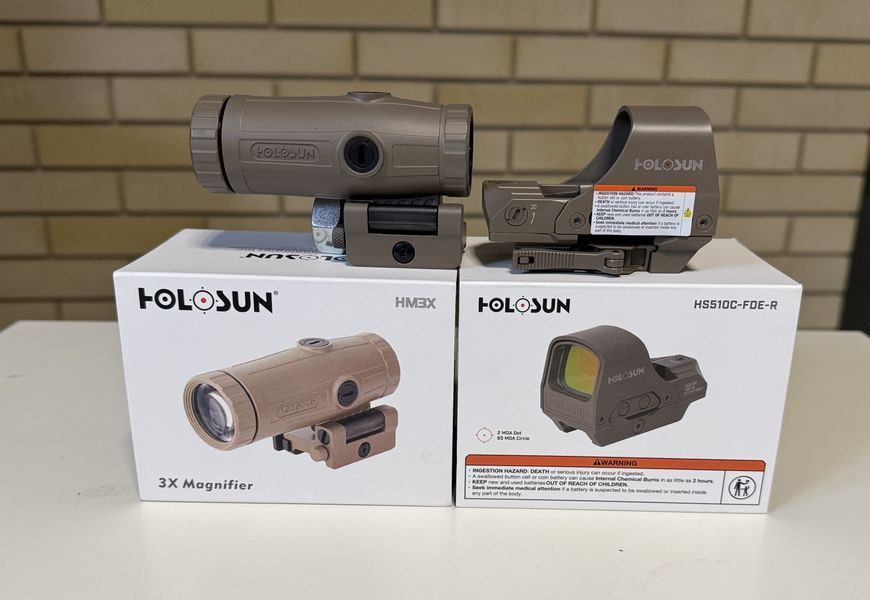 Комплект коліматор + магніфер Holosun HS510C & HM3X Combo FDE 95 фото