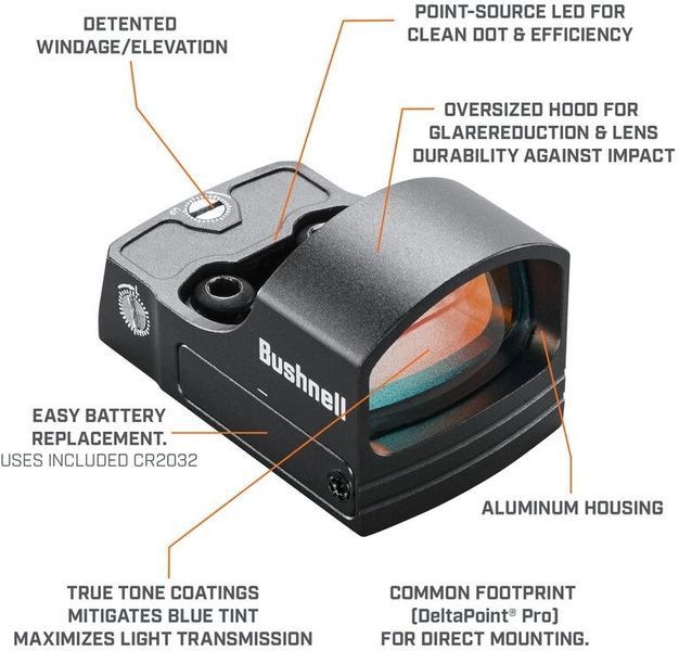 Приціл коліматорний Bushnell RXS-100. 4 MOA 00073 фото