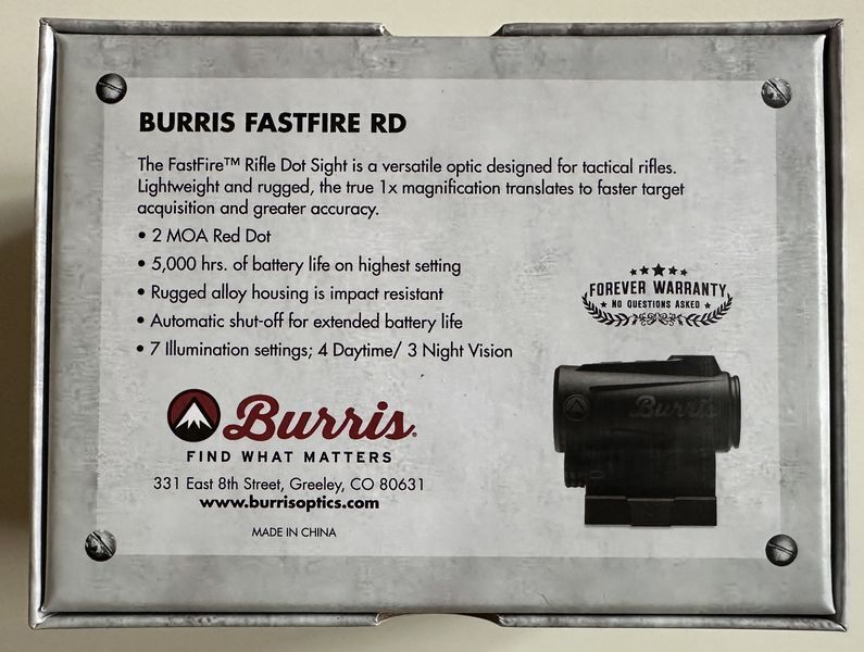 Приціл коліматорний Burris FastFire RD 2 MOA 000952 фото