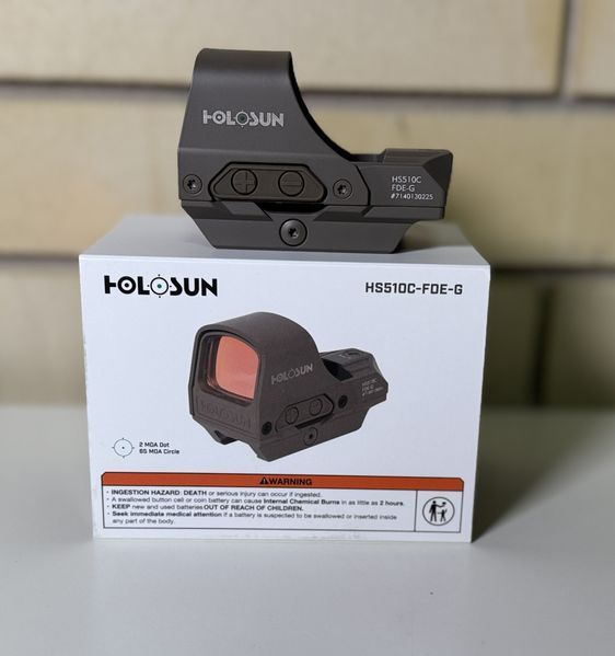 Приціл коліматорний HOLOSUN HS510C FDE Green Dot Зелена прицільна марка 104 фото