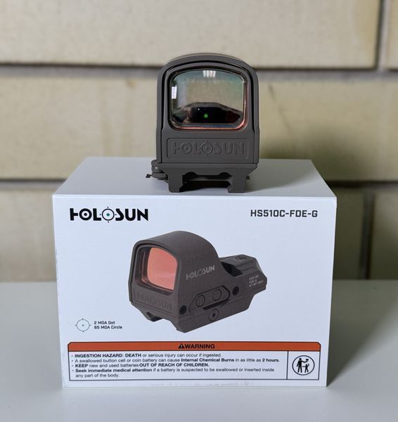 Приціл коліматорний HOLOSUN HS510C FDE Green Dot Зелена прицільна марка 104 фото