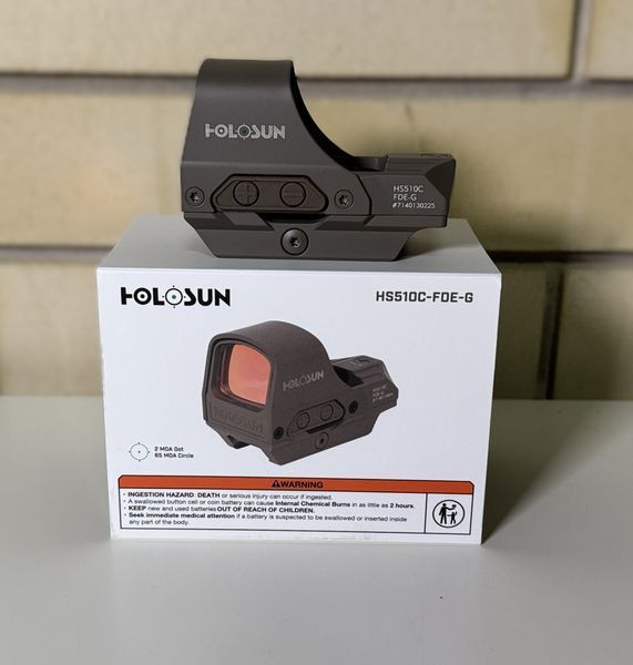 Приціл коліматорний HOLOSUN HS510C FDE Green Dot Зелена прицільна марка 104 фото