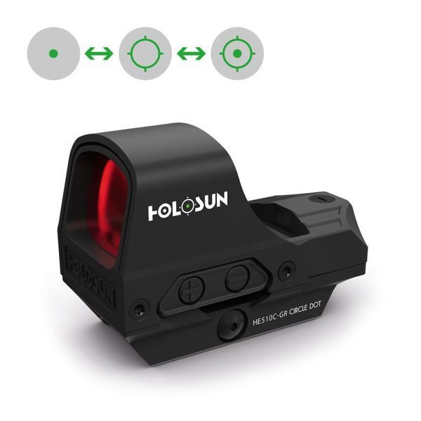 Прицел коллиматорный HOLOSUN HS510C Green Dot Зелёная прицельная марка 105 фото