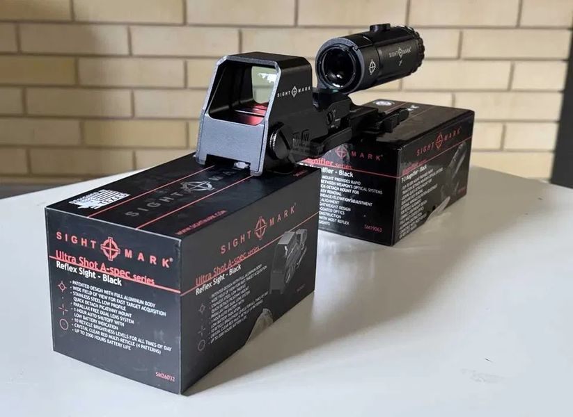Комплект Коліматор SightMark Ultra Shot A-Spec + Магніфер Sightmark T-3 011124-10 фото