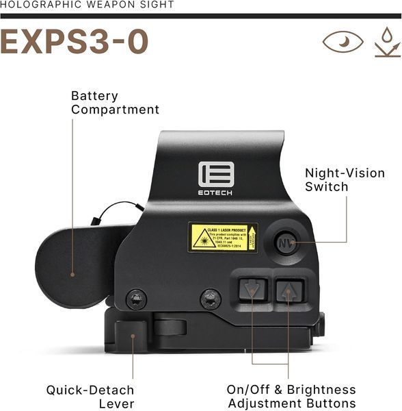 Коліматорний голографічний приціл EOTech EXPS3-0 Black _92 фото