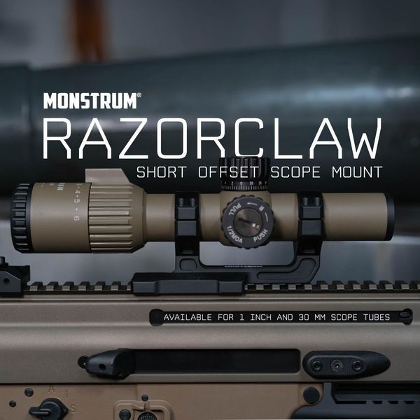 Крепление для прицелов Monstrum Ultralight Razorclaw диаметр 1"-25.4 мм со смещением 1" (короткий офсет) ZS115 6-008 фото
