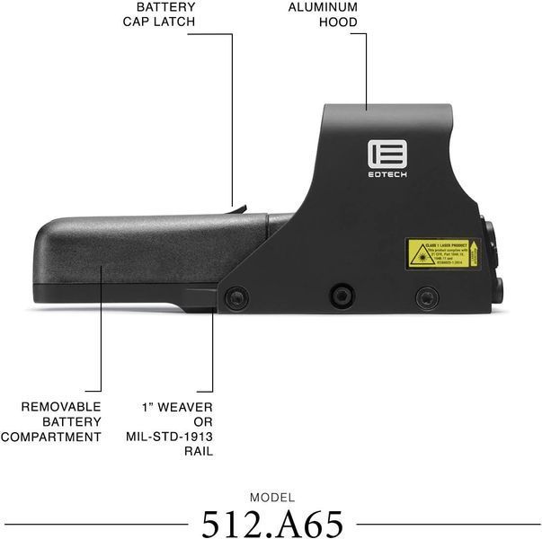 Коллиматорный голографический прицел EOTech 512 68MOA/1MOA EOTech 512 фото