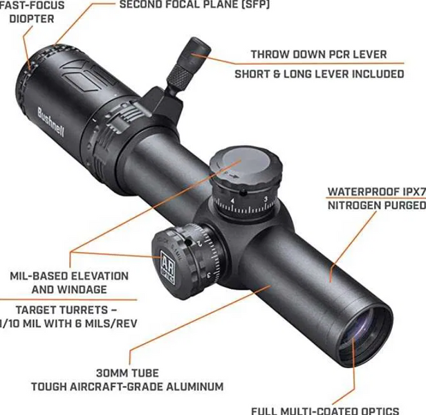 Приціл Bushnell AR Optics 3-12x40mm DropZone-223 SFP 00080 фото
