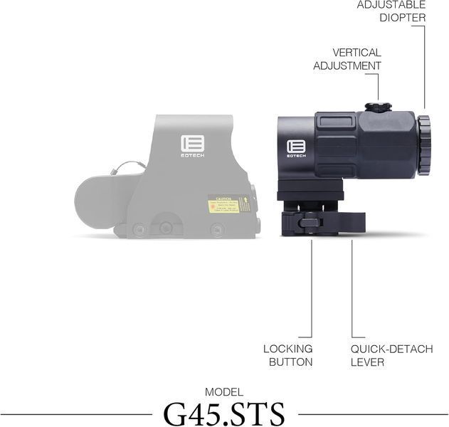 Увеличитель - Магнифер EOTech G45 Black 5х w/STS Mount (G45.STS)  G45 Black фото