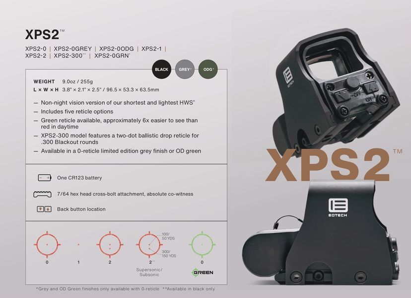Коллиматорный голографический прицел EOTech XPS2-2 Black EOTech XPS2-2  Black фото