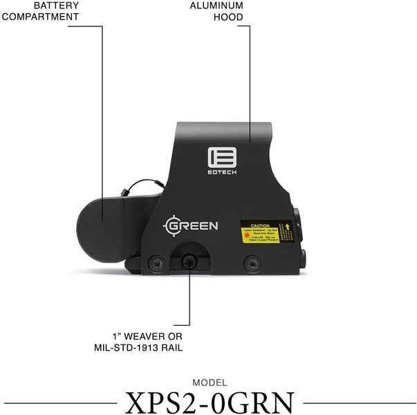 Коліматорний голографічний приціл EOTech XPS2-0 Black GRN EOTech XPS2-0  Black GRN фото