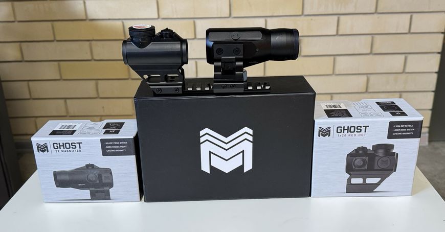 Комплект Коллиматор+ Магнифер Monstrum 1x20 Ghost Red Dot Sight and 3X Magnifier Set 62 фото