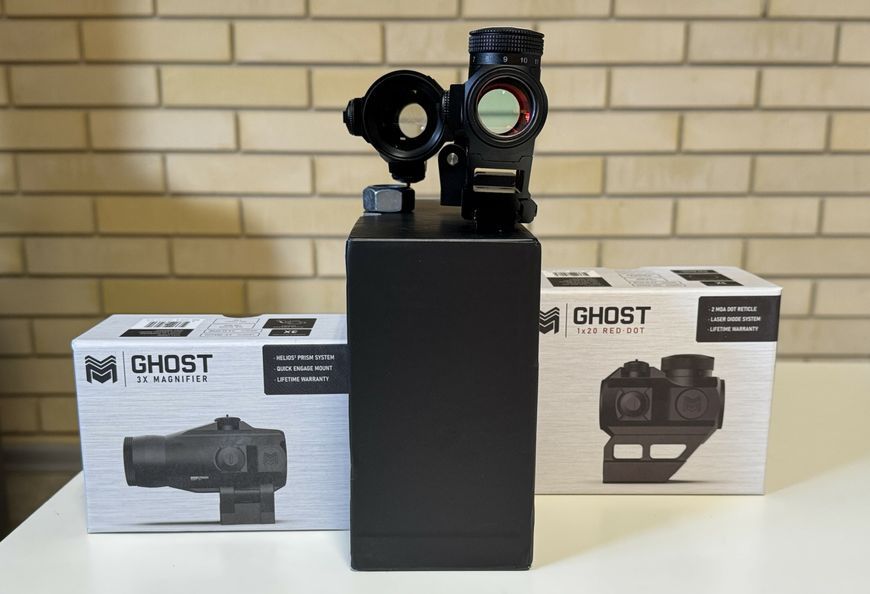 Комплект Коллиматор+ Магнифер Monstrum 1x20 Ghost Red Dot Sight and 3X Magnifier Set 62 фото