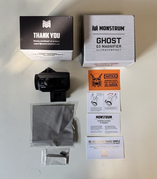 Магніфер-збільшувач 2-х кратний Monstrum Ghost 2X Flip-to-Side Forward Magnifier з відкидним кріпленням 63 фото