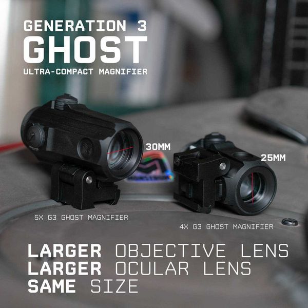 Магніфер-збільшувач 2-х кратний Monstrum Ghost 2X Flip-to-Side Forward Magnifier з відкидним кріпленням 63 фото