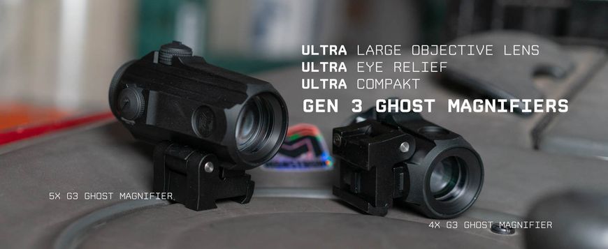 Магніфер-збільшувач 2-х кратний Monstrum Ghost 2X Flip-to-Side Forward Magnifier з відкидним кріпленням 63 фото