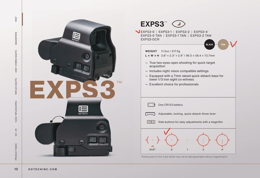 Коллиматорный голографический прицел EOTech EXPS3-DCR EXPS3-DCR фото