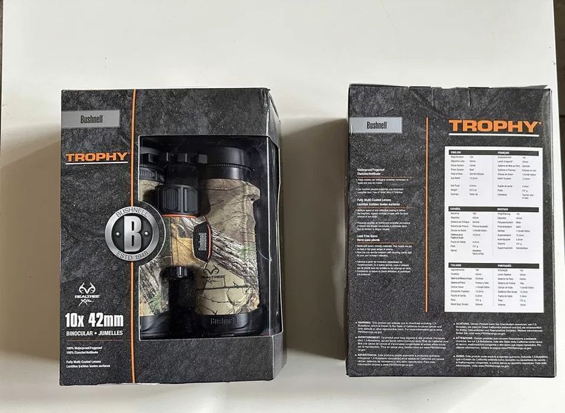 Бінокль Bushnell Trophy 10x42mm Binocular Камуфляж 00165 фото