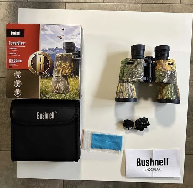 Бінокль Bushnell PowerView 10x50mm Porro Prism Камуфляж 00166 фото