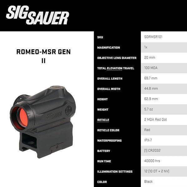 Прицел коллиматорный SIG SAUER Romeo-MSR GEN II 75 фото